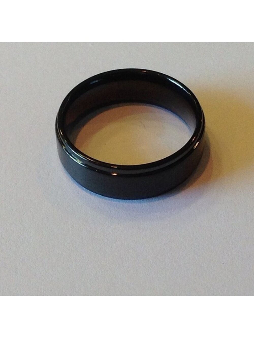 Ring 8 MM Titanium Ring Black High Polished Classy Domed Comfort Fit